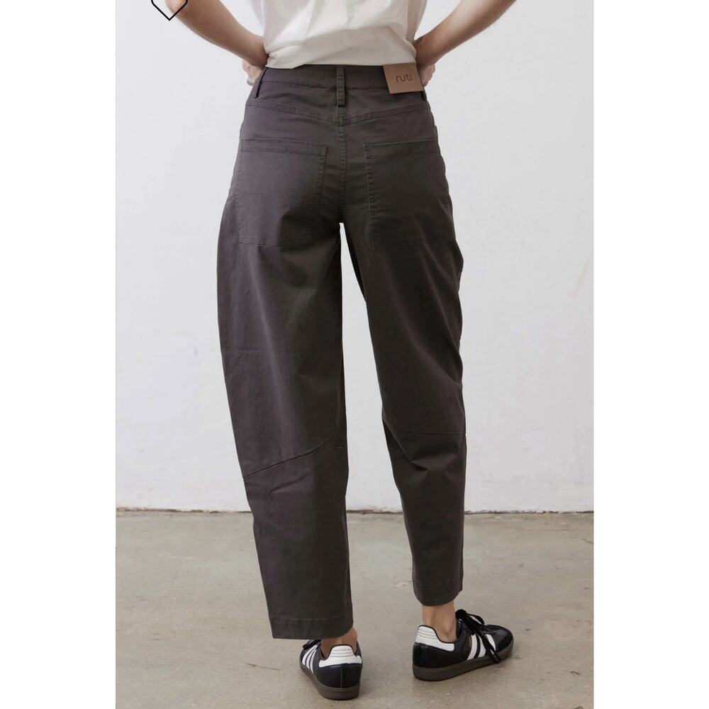 NEW Ruti The Slouchy Soft Twill Pants•12•Midnight Mist Barrel Trouser Pant $259 - Picture 4 of 9
